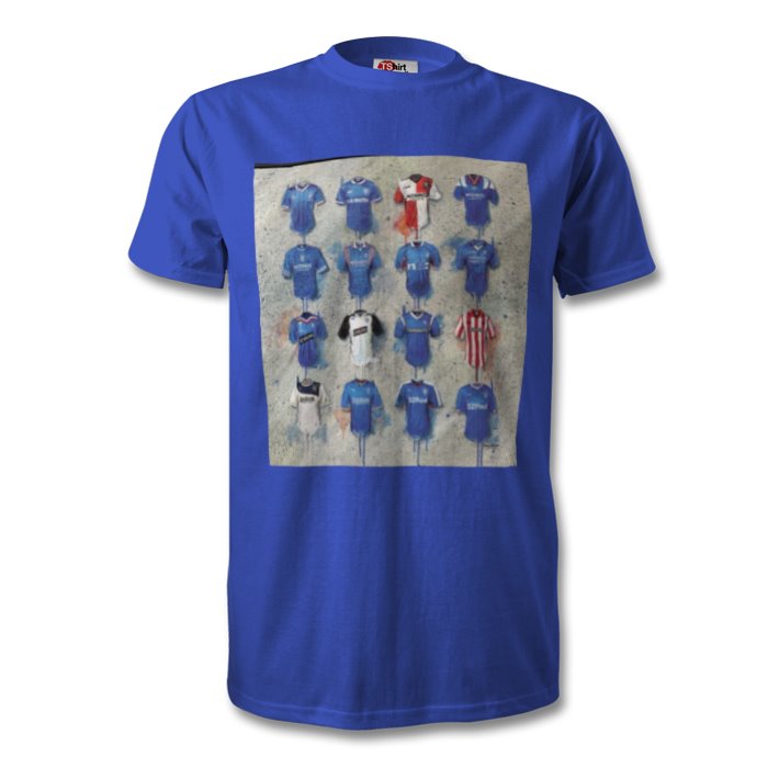 Men's Rangers Football Strip through history T-Shirt