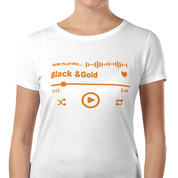 Women's Alloa Athletic Black and Gold music T-Shirt