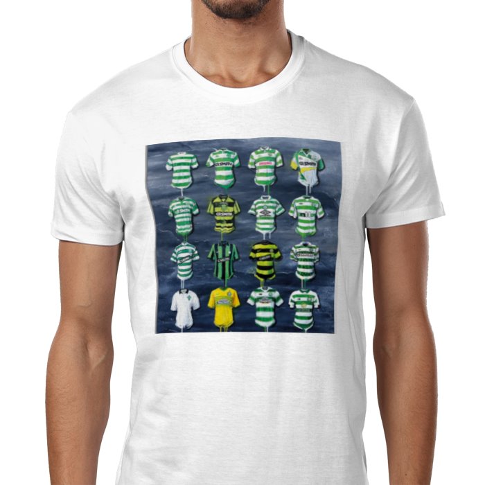 Men's Celtic Strips through history  of club T=Shirt