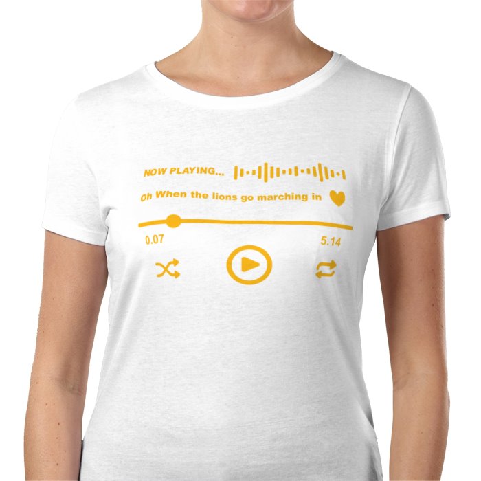 Women'ws  Livingston " When the Lions go Marching in " song T-shirt